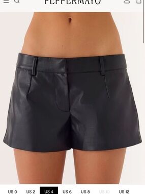 PepperMayo Oslo Faux Leather Mini Shorts - Black